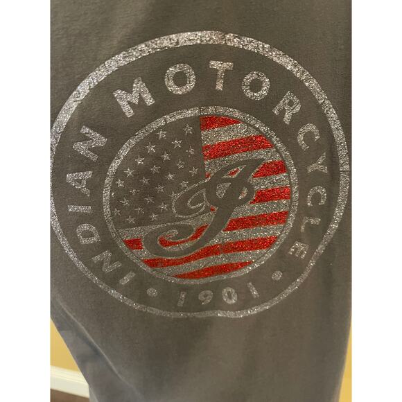 Indian Motorcycle Patriotic Glitter Gray T-Shirt Large - Picture 5 of 10